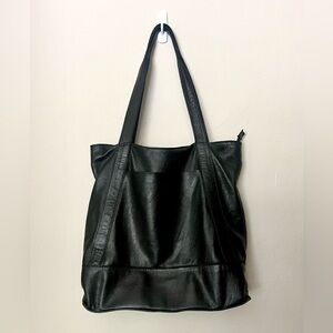 Assots of London Black Pebble Grain Leather Hobo Bag VTG Slouchy Shoulder Tote